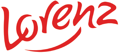 Red cursive logo of "Lorenz" with a playful design.